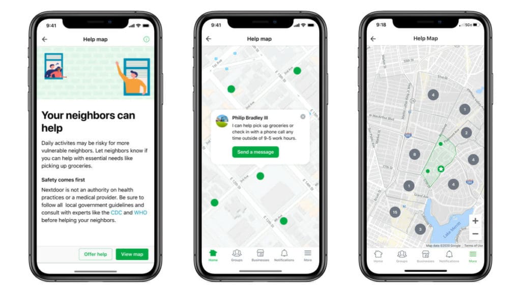 Nextdoor moving app user interface