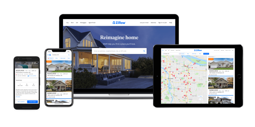 Zillow moving app user interface