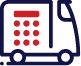 a truck with a calculator icon
